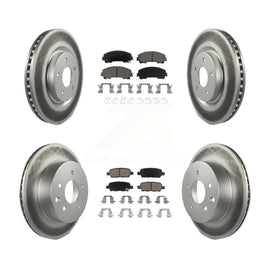 Front Rear Coated Disc Brake Rotors And Ceramic Pads Kit For Nissan Rogue