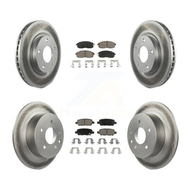 Front Rear Coated Disc Brake Rotors And Ceramic Pads Kit For Nissan Sentra