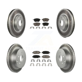 Front Rear Coated Disc Brake Rotors And Ceramic Pads Kit For Nissan Murano