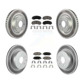 [Front+Rear] 2016-2017 INFINITI QX50 Premium Coated Rotors & Ceramic Pads Brake Kit For Max Braking