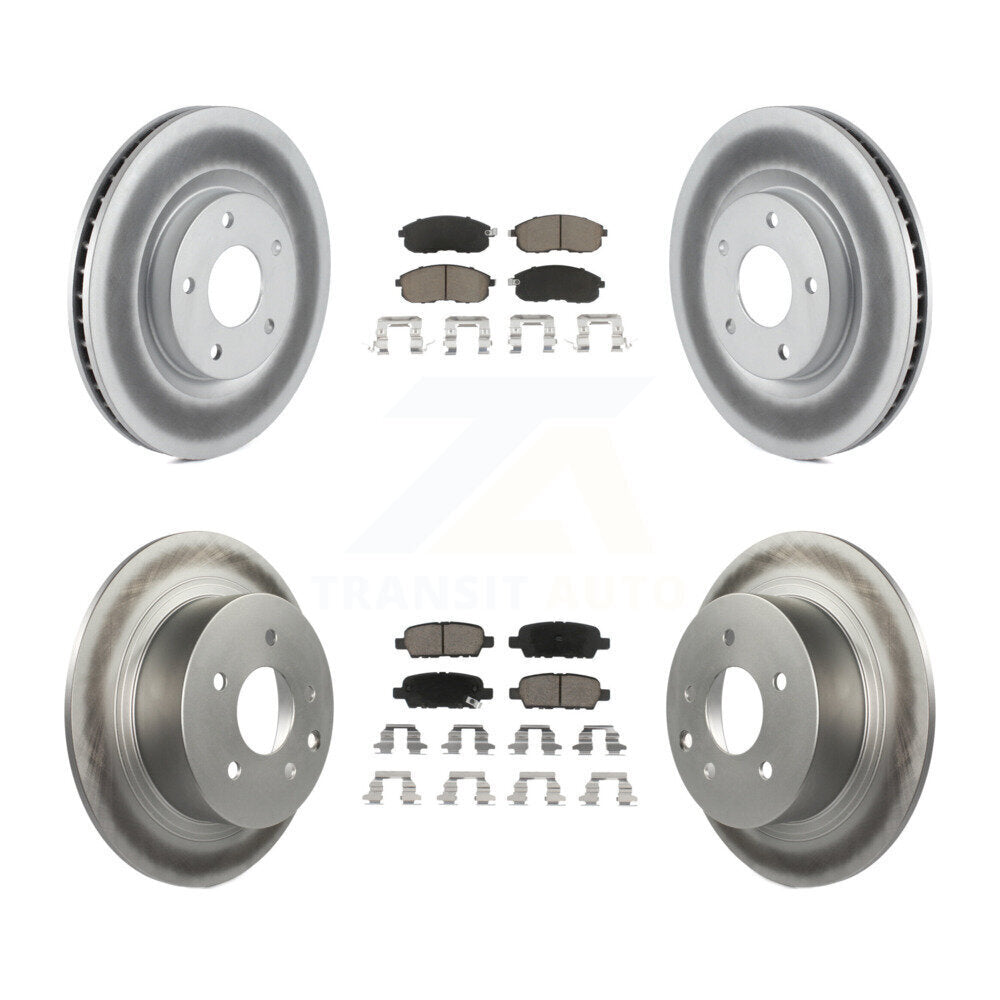 [Front+Rear] 2007-2012 Nissan Sentra SE-R Premium Coated Rotors & Ceramic Pads Brake Kit For Max Braking