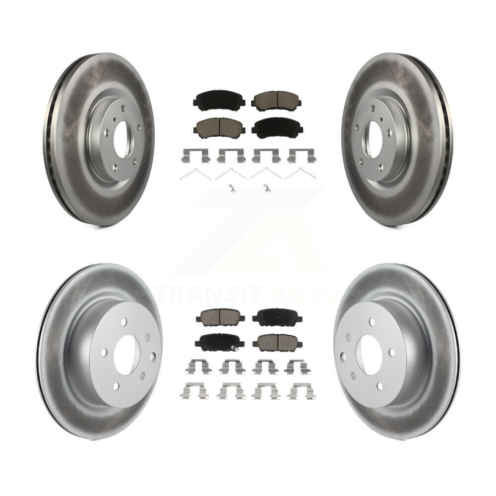 Front Rear Coated Disc Brake Rotors And Ceramic Pads Kit For Nissan Maxima