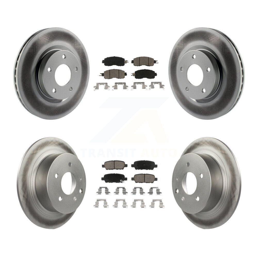 Front Rear Coated Disc Brake Rotors And Ceramic Pads Kit For Nissan Altima