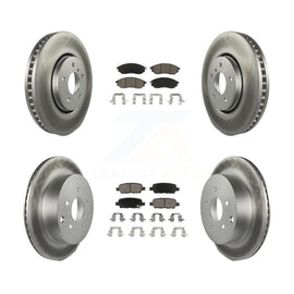Front Rear Coated Brake Rotor & Ceramic Pad Kit For INFINITI FX35 FX37 QX70 FX45