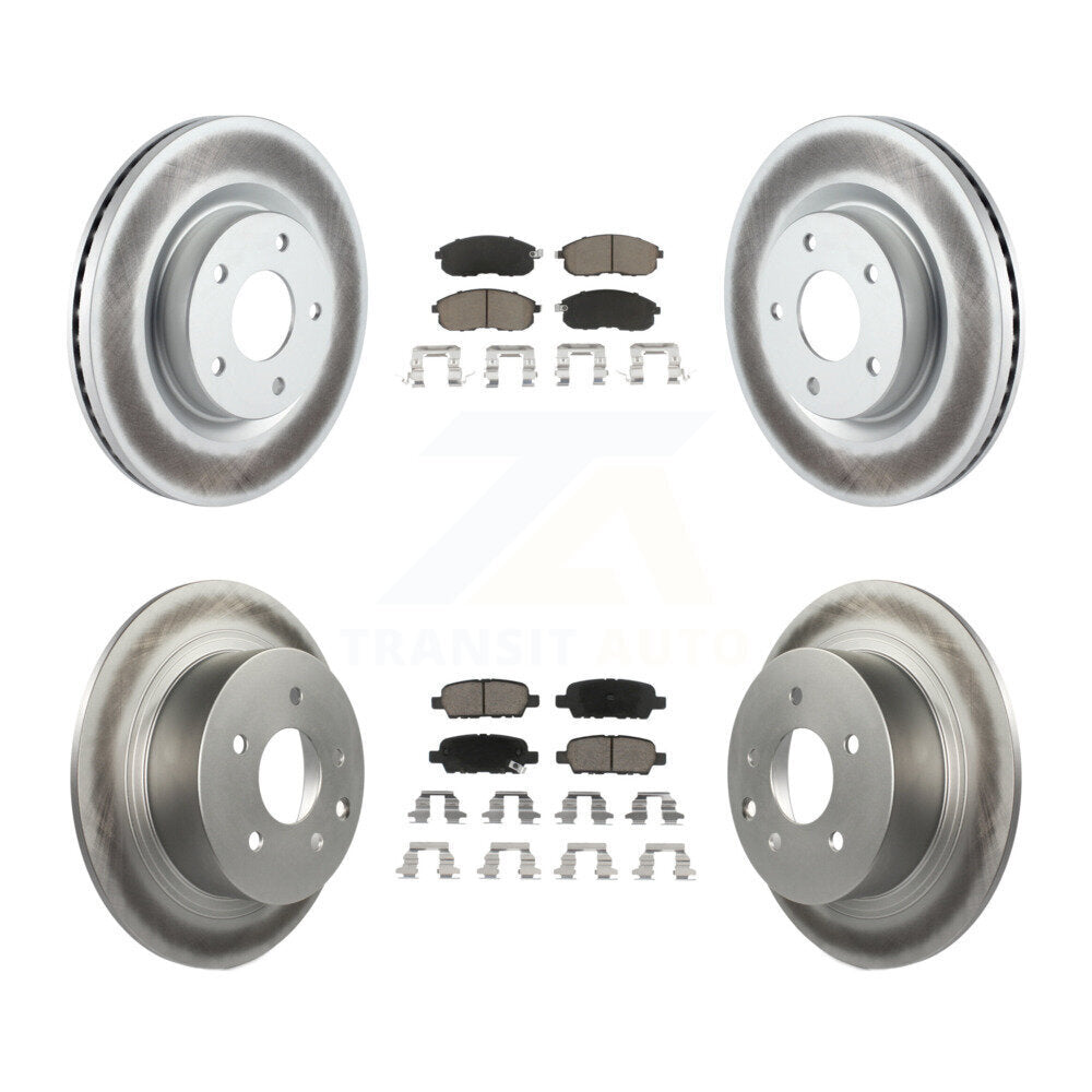 Front Rear Coated Disc Brake Rotors And Ceramic Pads Kit For Nissan Altima