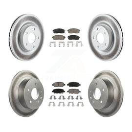Front Rear Coated Disc Brake Rotors And Ceramic Pads Kit For Nissan Altima