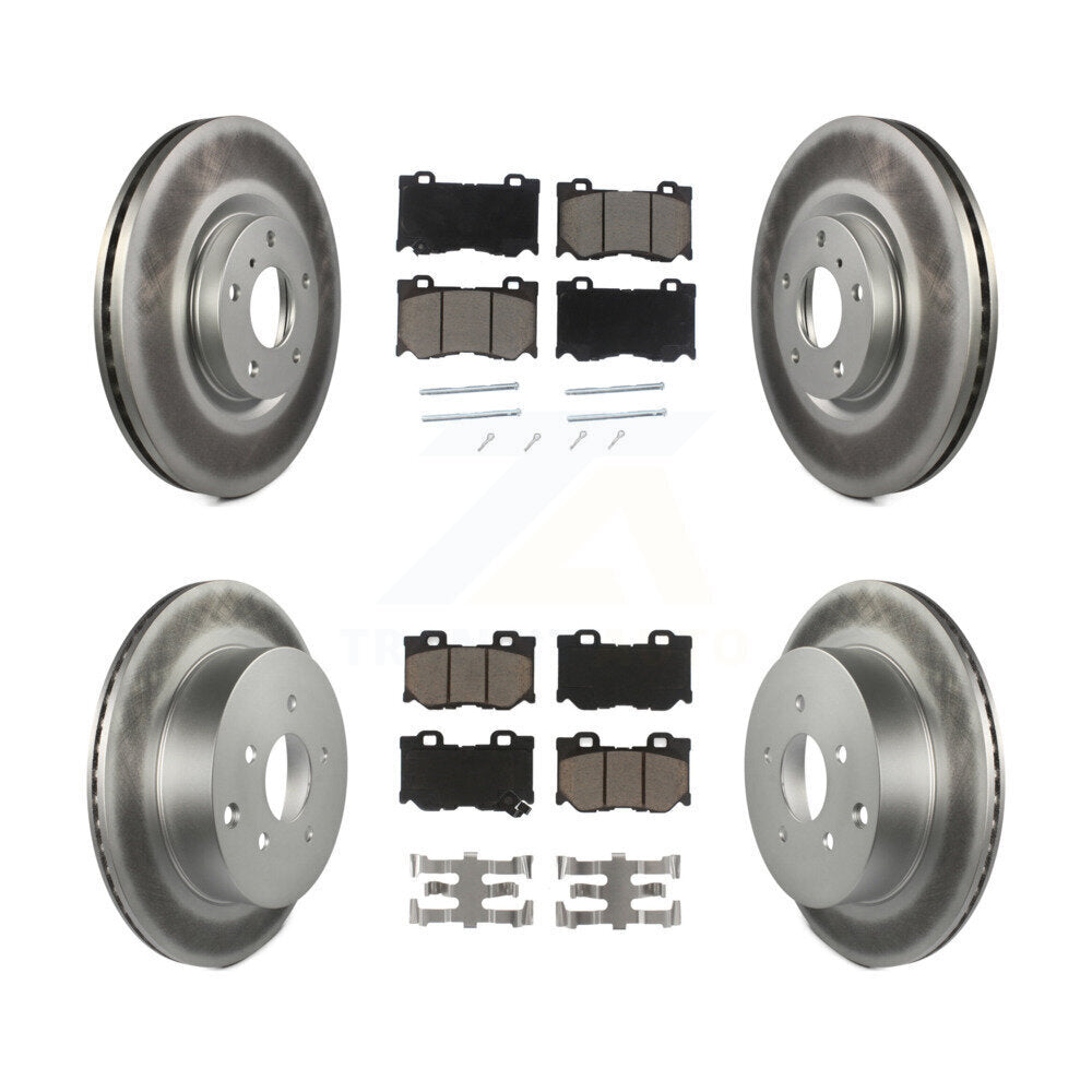 [Front+Rear] 2017-2018 INFINITI Q70 Hybrid Premium Coated Rotors & Ceramic Pads Brake Kit For Max Braking