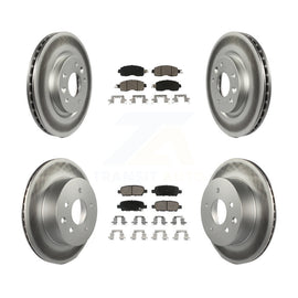 Front Rear Coated Disc Brake Rotors And Ceramic Pads Kit For Nissan LEAF