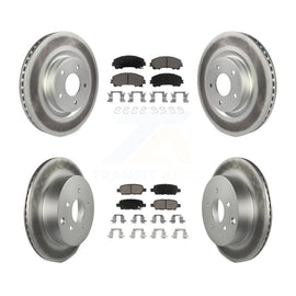 Front Rear Coated Disc Brake Rotors And Ceramic Pads Kit For INFINITI Q50 Q60
