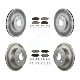 Front Rear Coated Disc Brake Rotors And Ceramic Pads Kit For Nissan Altima