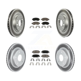 Front Rear Coated Disc Brake Rotors And Ceramic Pads Kit For Nissan LEAF
