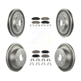 Front Rear Coated Disc Brake Rotors And Ceramic Pads Kit For Nissan LEAF