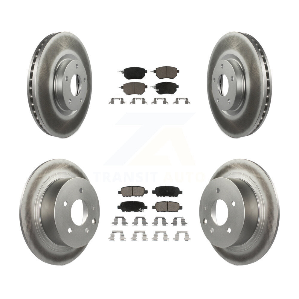 Front Rear Coated Disc Brake Rotors And Ceramic Pad Kit For Nissan Altima Maxima
