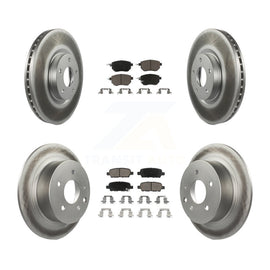 Front Rear Coated Disc Brake Rotors And Ceramic Pad Kit For Nissan Altima Maxima