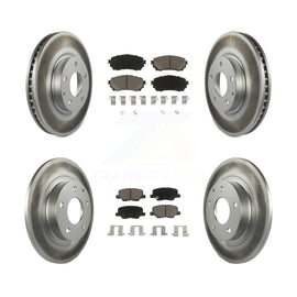 Front Rear Coated Disc Brake Rotors And Ceramic Pads Kit For Mazda 6