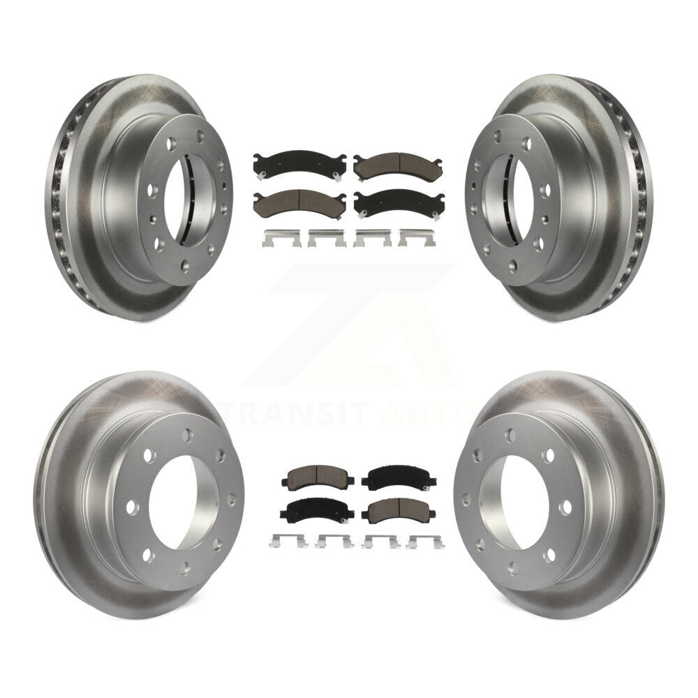 Front Rear Coat Disc Brake Rotors Ceramic Pad Kit For Chevrolet Express 2500 GMC