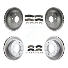 Charger l'image dans la galerie, Front Rear Coated Disc Brake Rotors &amp; Ceramic Pad Kit For Chevrolet Express 2500