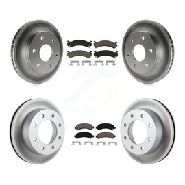 Front Rear Coated Disc Brake Rotors & Ceramic Pad Kit For Chevrolet Express 2500