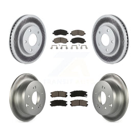 Front Rear Coated Disc Brake Rotors And Ceramic Pads Kit For Mitsubishi Galant