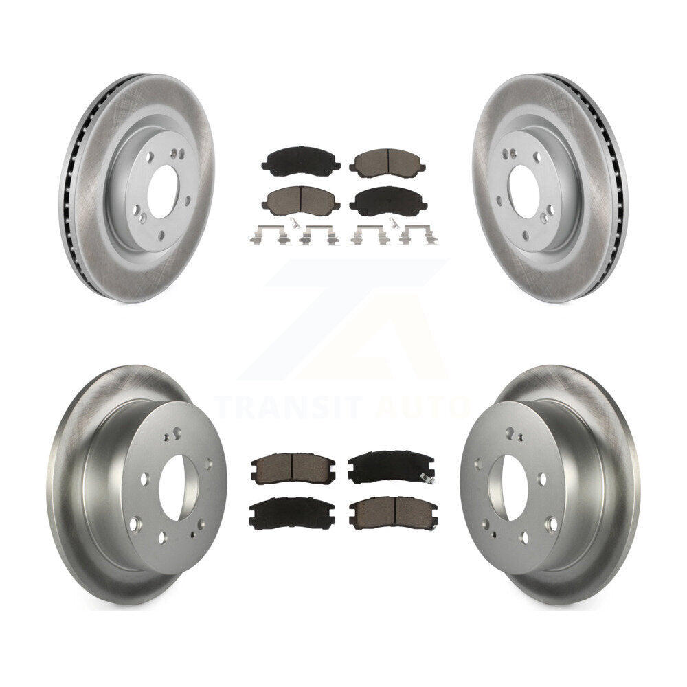 Front Rear Coated Disc Brake Rotor Ceramic Pad Kit For Mitsubishi Galant Eclipse