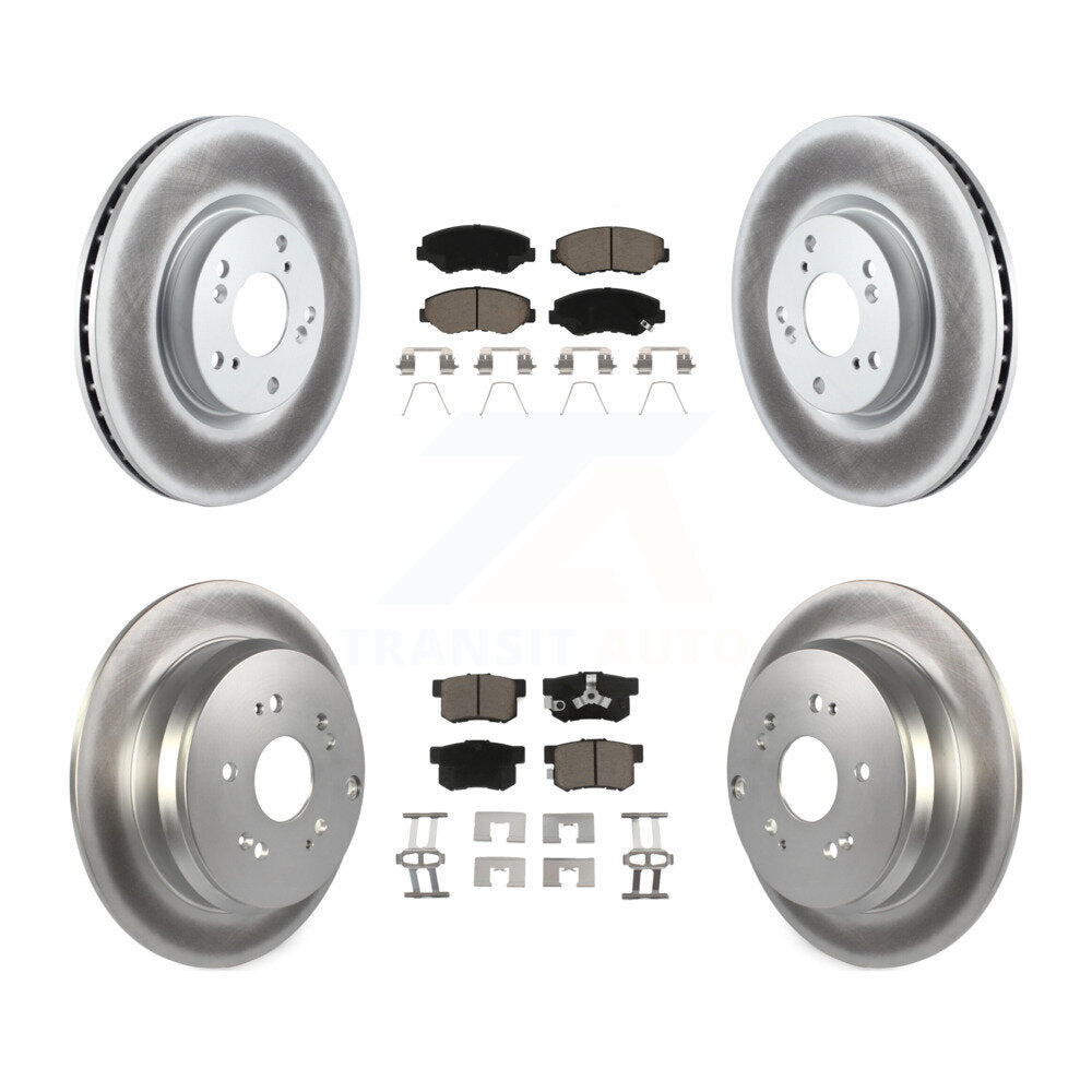 [Front+Rear] 2005-2006 Honda CR-V Premium Coated Rotors & Ceramic Pads Brake Kit For Max Braking