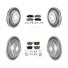 Front Rear Coated Disc Brake Rotors & Ceramic Pad Kit For Honda Accord Crosstour