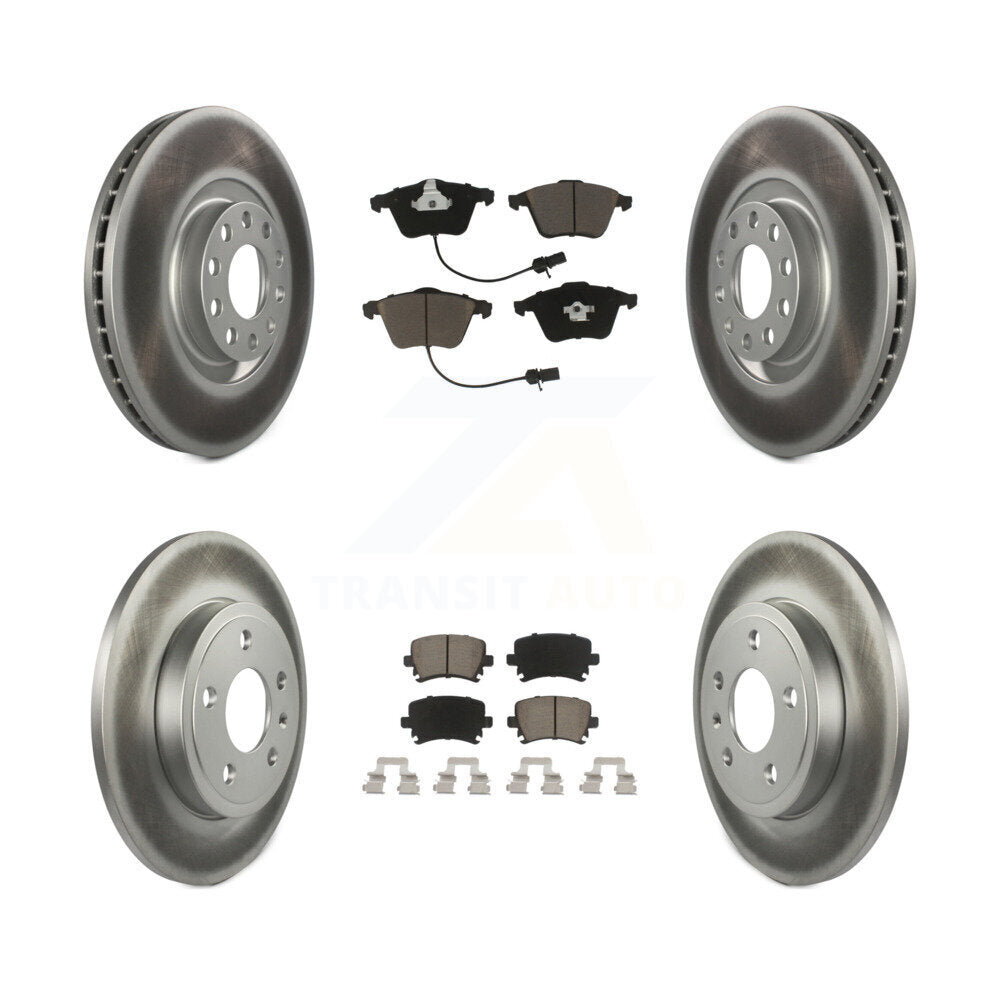 Front Rear Coated Disc Brake Rotors And Ceramic Pads Kit For Audi A4 Quattro