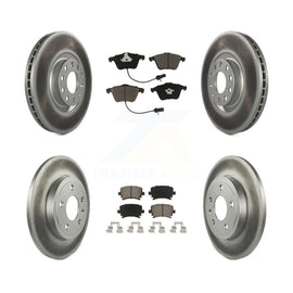 Front Rear Coated Disc Brake Rotors And Ceramic Pads Kit For Audi A4 Quattro