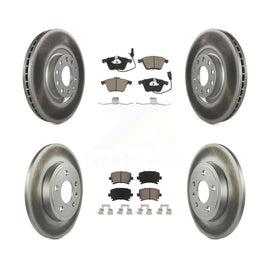 Front Rear Coated Disc Brake Rotors And Ceramic Pads Kit For Audi A4 Quattro