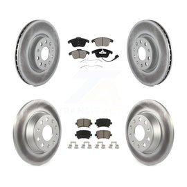 Front Rear Coated Disc Brake Rotor Ceramic Pad Kit For Volkswagen Tiguan Audi Q3