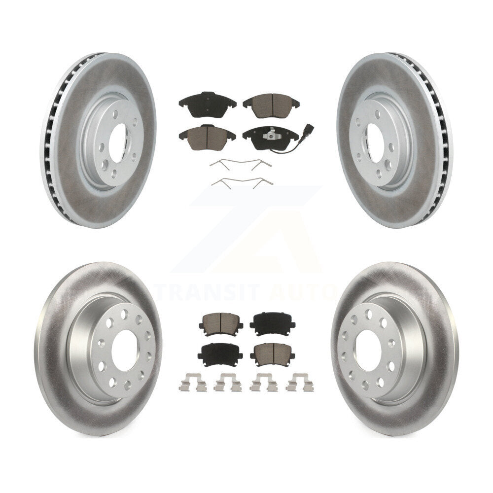 Front Rear Coated Disc Brake Rotors And Ceramic Pads Kit For Volkswagen CC