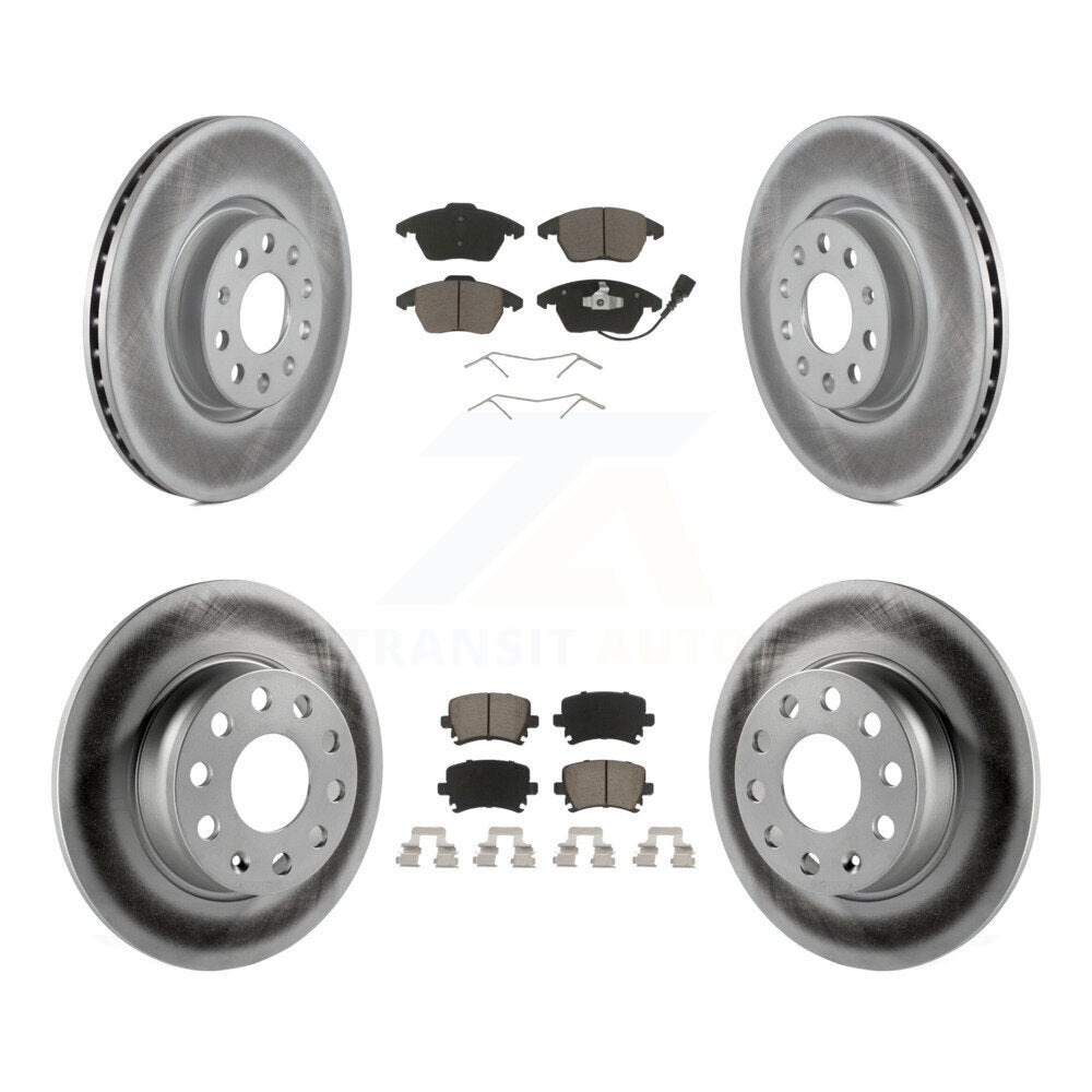 [Front+Rear] 2011 Volkswagen GTI Premium Coated Rotors & Ceramic Pads Brake Kit For Max Braking