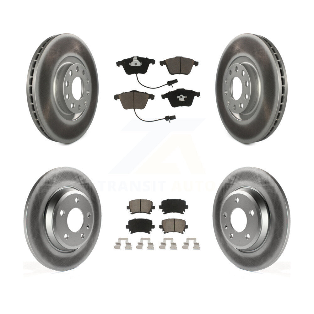 [Front+Rear] 09 Audi A4 Quattro Convertible Premium Coated Rotors & Ceramic Pads Brake Kit For Max Braking