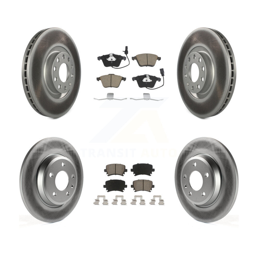 [Front+Rear] 09 Audi A4 Quattro Convertible Premium Coated Rotors & Ceramic Pads Brake Kit For Max Braking