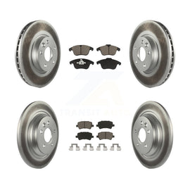 Front Rear Coated Disc Brake Rotors And Ceramic Pads Kit For Volvo S60