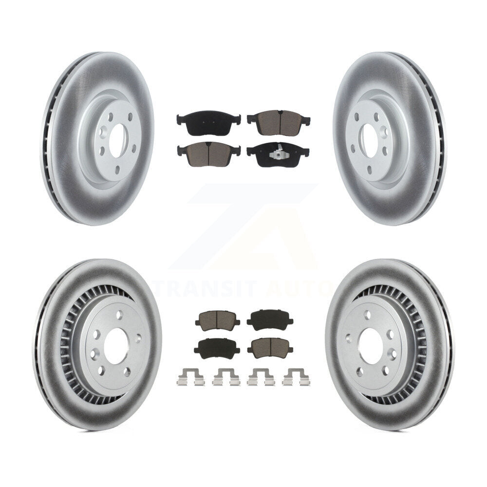 Front Rear Coated Disc Brake Rotors And Ceramic Pads Kit For Volvo XC60