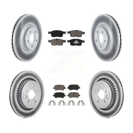 Front Rear Coated Disc Brake Rotors And Ceramic Pads Kit For Volvo XC60