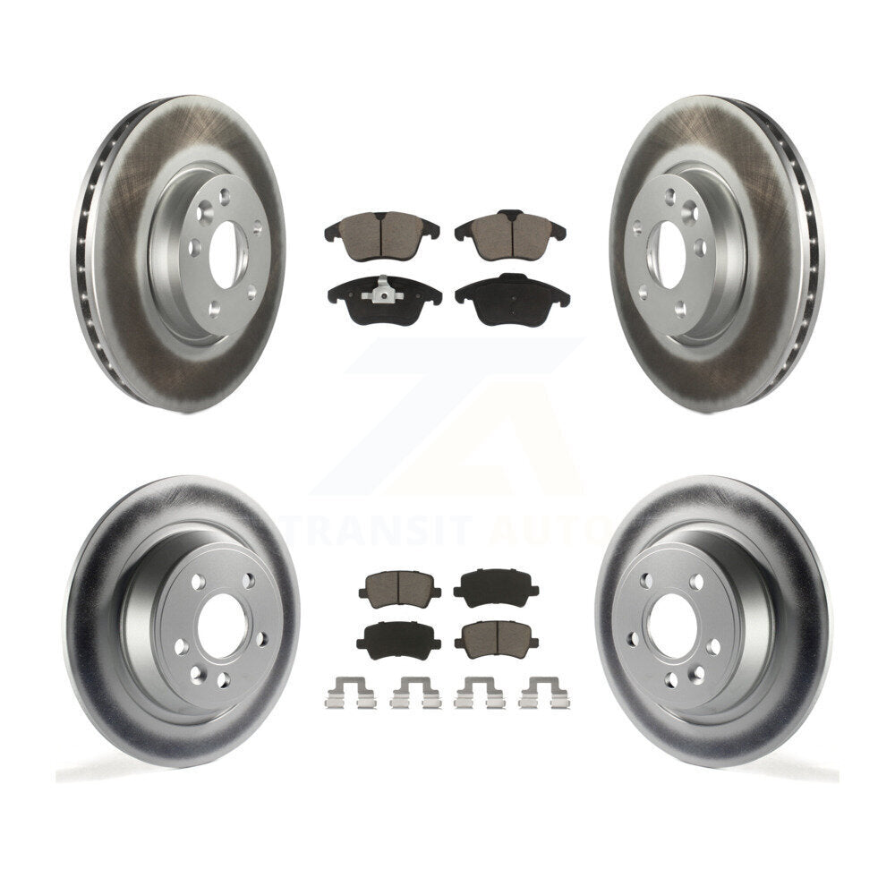 [Front+Rear] 12-15 Land Rover Range Evoque Premium Coated Rotors & Ceramic Pads Brake Kit For Max Braking