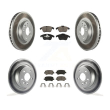 Load image into Gallery viewer, [Front+Rear] 12-15 Land Rover Range Evoque Premium Coated Rotors &amp; Ceramic Pads Brake Kit For Max Braking