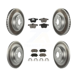 Front Rear Coated Disc Brake Rotors And Ceramic Pads Kit For Volvo V70