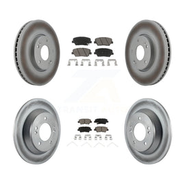 Front Rear Coated Disc Brake Rotors And Ceramic Pads Kit For Kia Rondo
