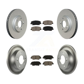 Front Rear Coated Disc Brake Rotors And Ceramic Pads Kit For Hyundai Veloster