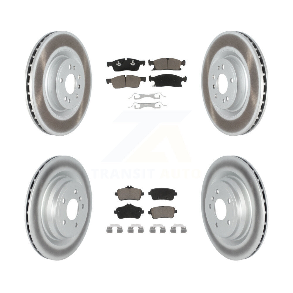 Front Rear Coated Disc Brake Rotors And Ceramic Pad Kit For Mercedes-Benz GLE400