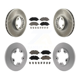Front Rear Coated Disc Brake Rotors And Ceramic Pads Kit For Ford Transit-350 HD