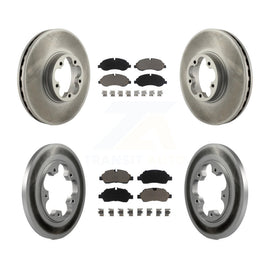 Front Rear Coated Disc Brake Rotors And Ceramic Pads Kit For Ford Transit-350 HD