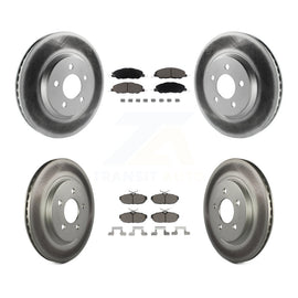 Front Rear Coated Disc Brake Rotors And Ceramic Pads Kit For Ford Mustang