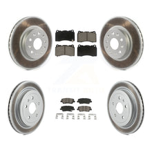 Charger l'image dans la galerie, Front Rear Coated Disc Brake Rotors And Ceramic Pads Kit For Cadillac CTS