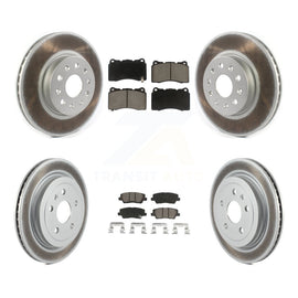 Front Rear Coated Disc Brake Rotors And Ceramic Pads Kit For Cadillac CTS