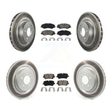 Front Rear Coated Disc Brake Rotors & Ceramic Pad Kit For Land Rover Range Sport