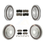 Front Rear Coated Disc Brake Rotors & Ceramic Pad Kit For Land Rover Range Sport